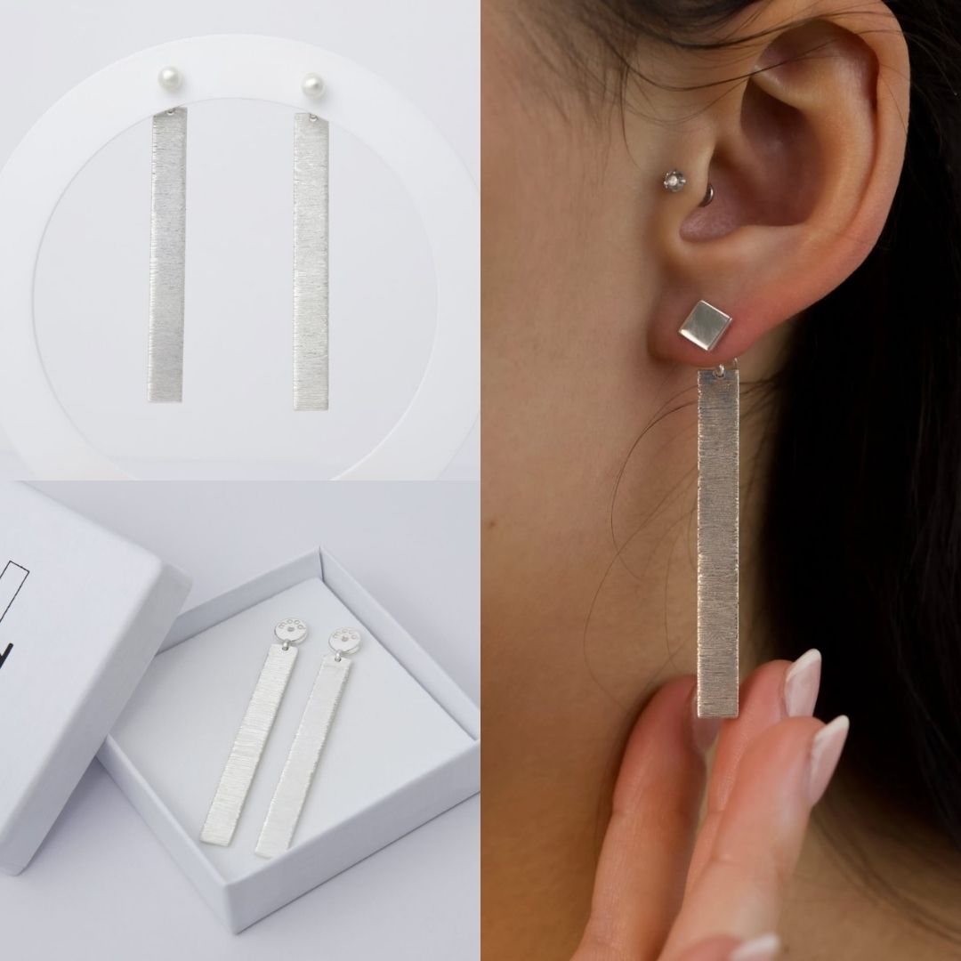 Drop "Wrinkled" mood in 925 silver (Interchangeable ear jewel)