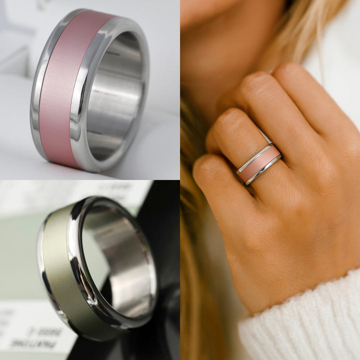 Mood ring with 3 interchangeable rings (choice of colors)