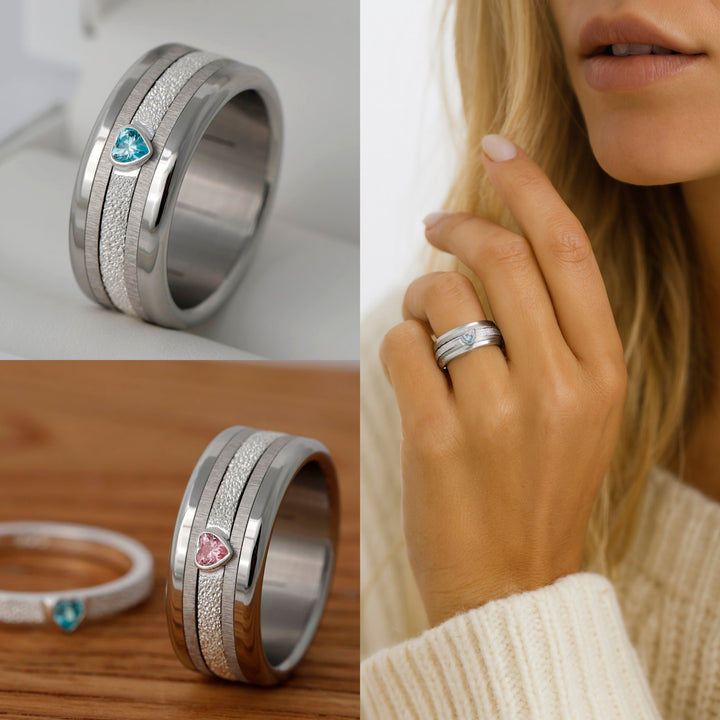 Bague mood interchangeable "Open Heart" en argent 925 avec coeur brillant limitée à 150 exemplaires