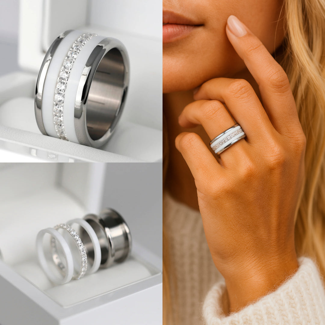 Bague mood "Aura" avec 3 anneaux interchangeables