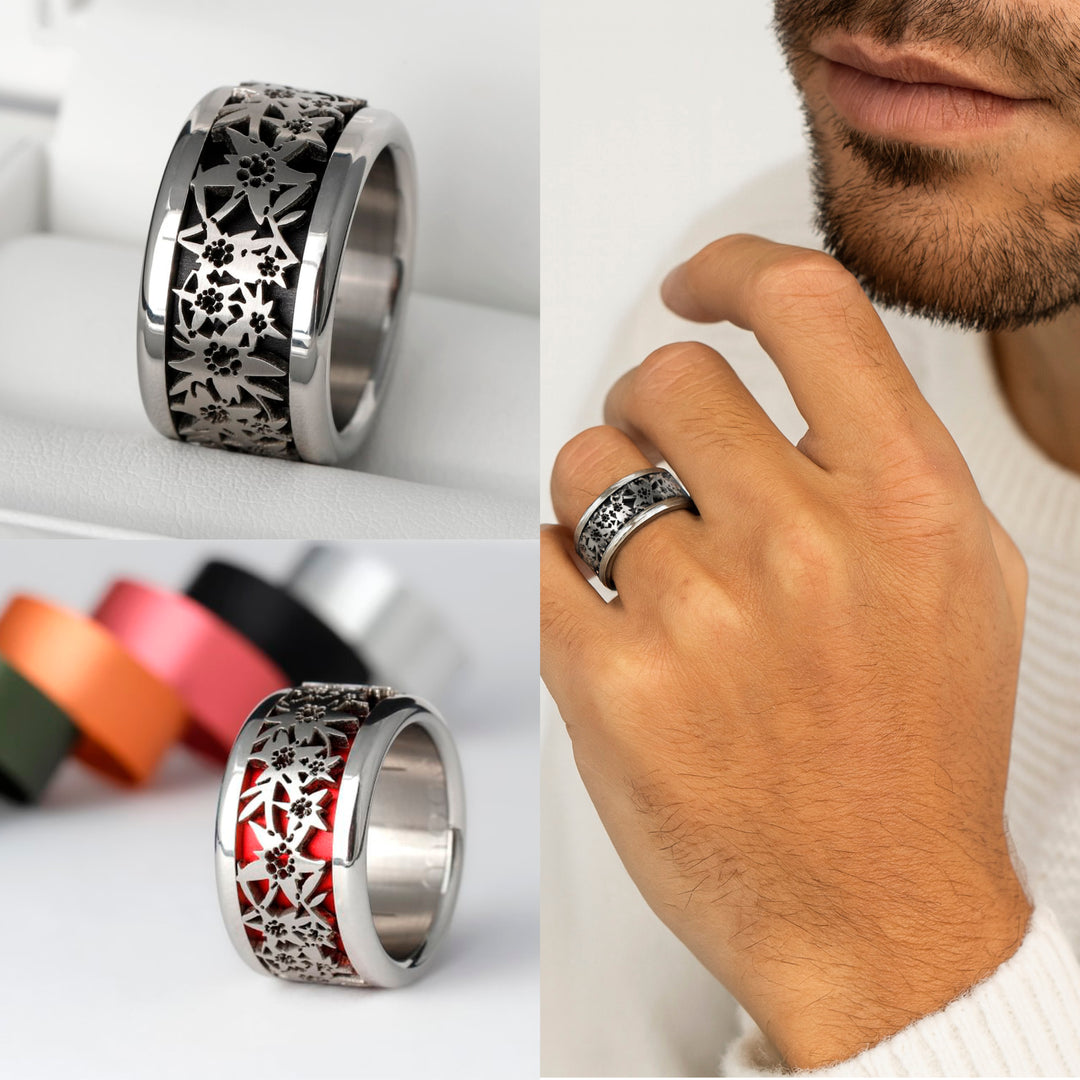 Bague complète Edelweiss - Bague mood interchangeable (femme / homme)
