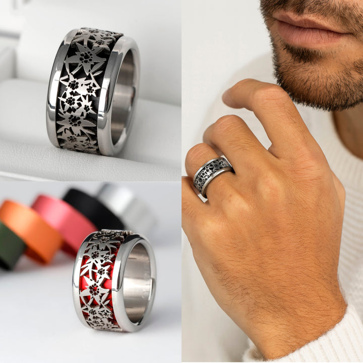 Bague complète Edelweiss - Bague mood interchangeable (femme / homme)