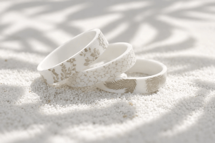 🤍 Pack White Shadow — 3 deux tiers en polymère blanc opaque (Lombok · Paloma · Seyla)