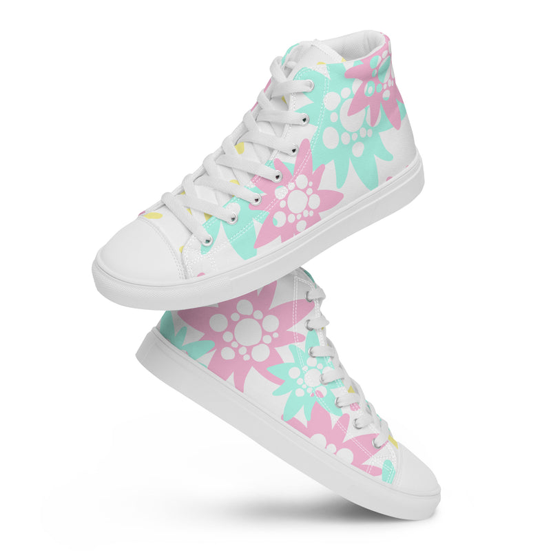 Baskets hautes en toile femme