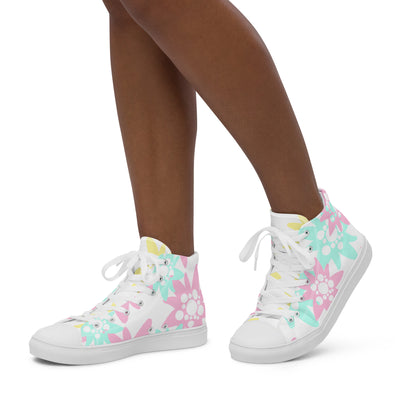 Baskets hautes en toile femme
