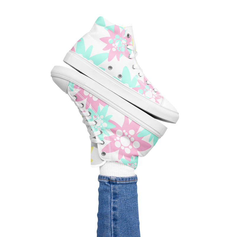 Baskets hautes en toile femme