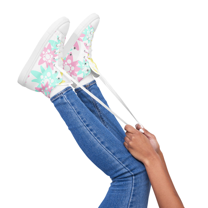 Baskets hautes en toile femme