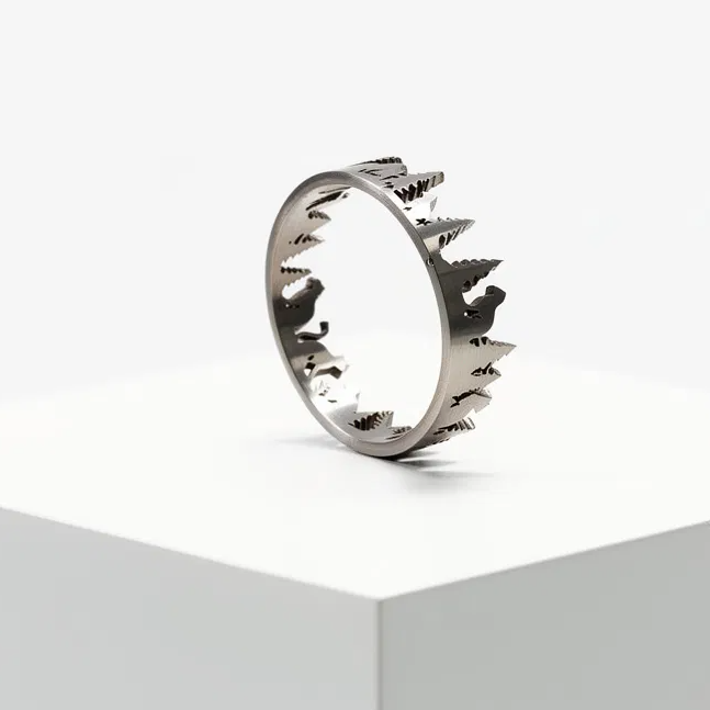 Anneau (addon) en acier découpé, motifs suisses les chats 🐾🏔️