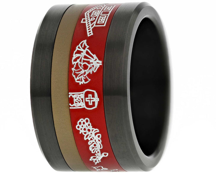 Addon 2/3 Aluminium Gravé - Sentier Valaisan, Couleurs Chaudes à Choix