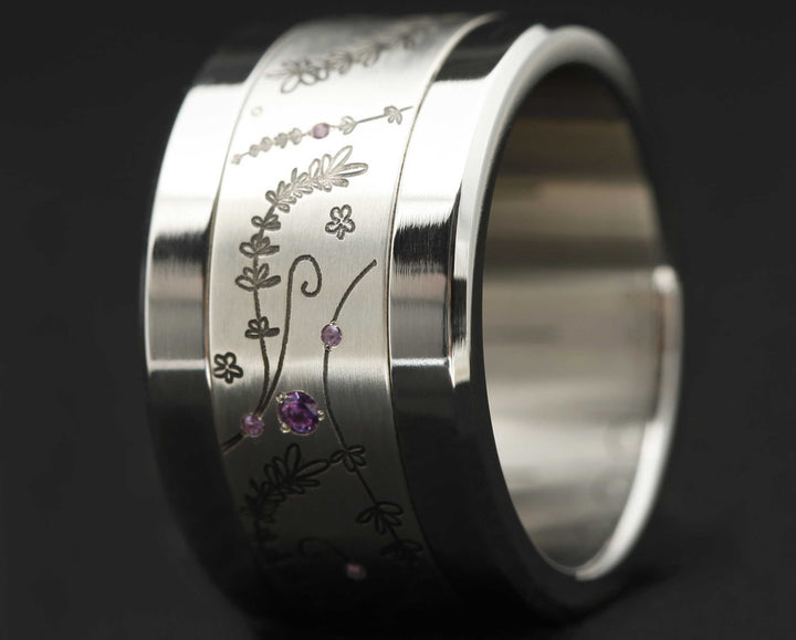 Addon Argent Gravé - Addon Lavande Améthystes