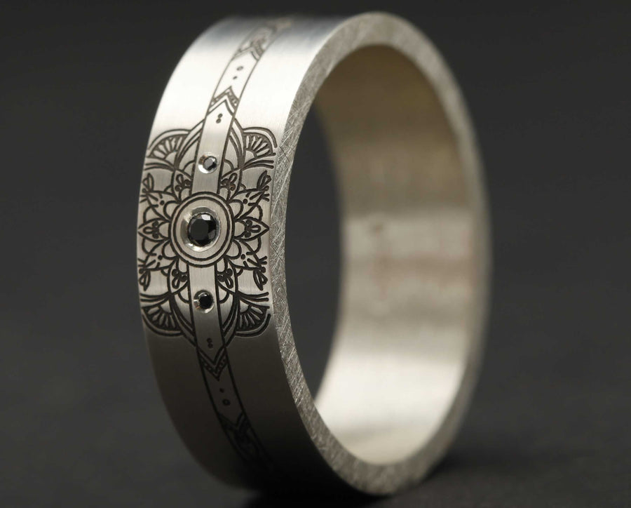 Addon Argent Gravé - Addon Mandala Diamants Noirs
