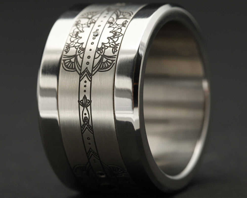 Addon Argent Gravé - Addon Mandala Diamants Noirs