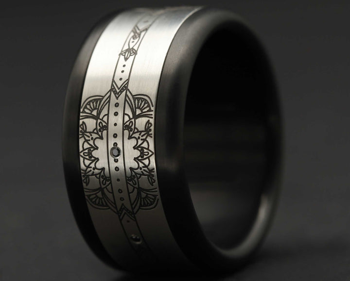 Addon Argent Gravé - Addon Mandala Diamants Noirs