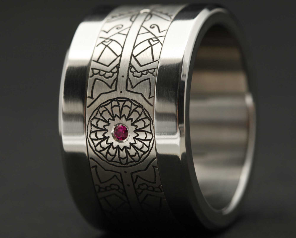 Addon Argent Gravé - Addon Mandala Rubis