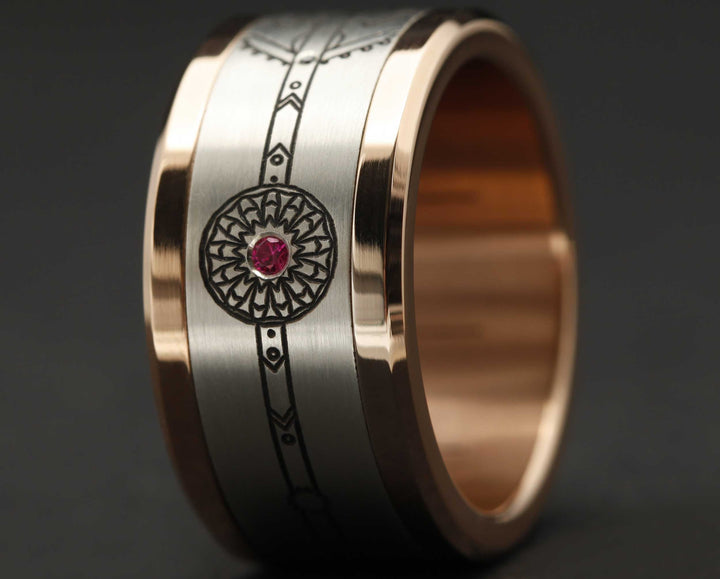 Addon Argent Gravé - Addon Mandala Rubis