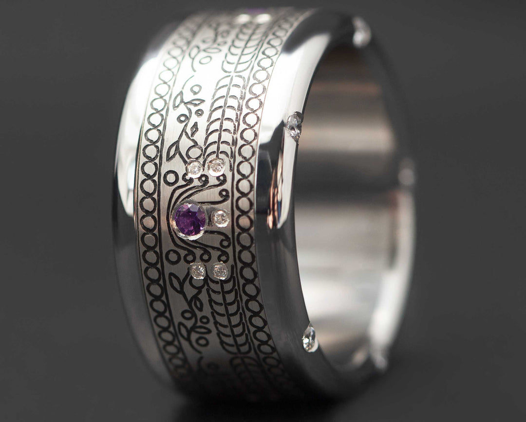 Addon Argent Gravé - Améthyste