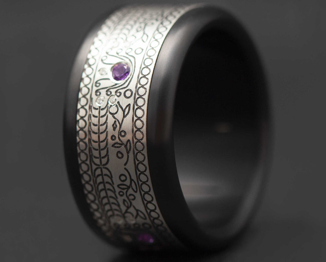 Addon Argent Gravé - Améthyste
