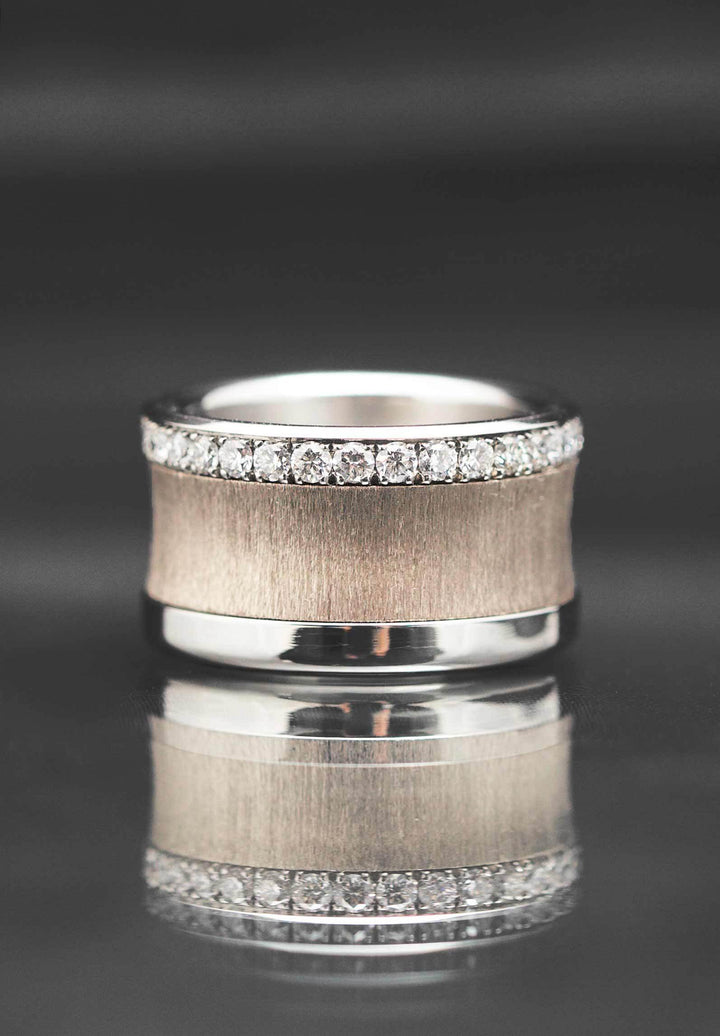 Addon Or - Addon Creusé Drapé En Or Gris 18K