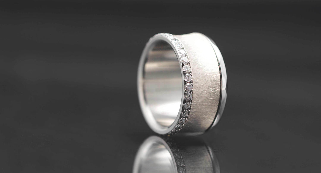 Addon Or - Addon Creusé Drapé En Or Gris 18K