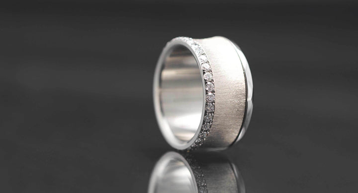 Addon Or - Addon Creusé Drapé En Or Gris 18K