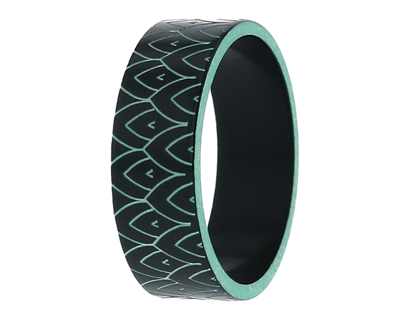 Addon Polymère Gravé - Addon Polymère Opaque Noir/turquoise "Bird"