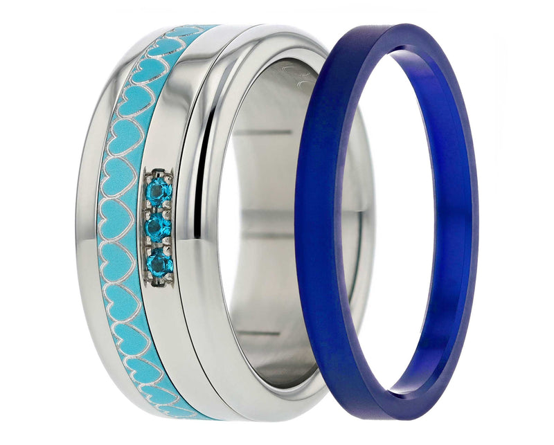 BAGUE MOOD INTERCHANGEABLE<br>Blue Heart