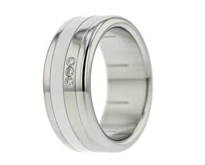 Liskamm Ring-Set mit 3 Diamanten - Auswechselbarer mood Ring