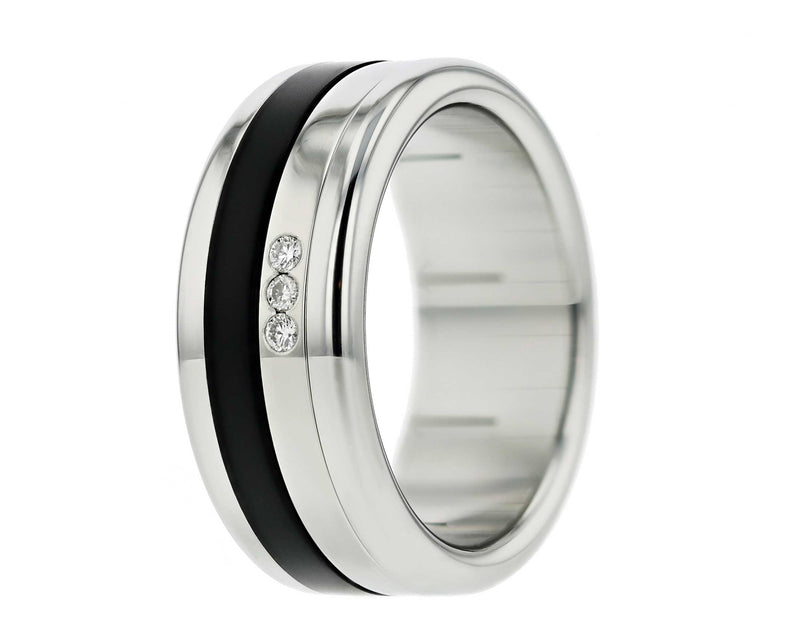 Liskamm Ring-Set mit 3 Diamanten - Auswechselbarer mood Ring