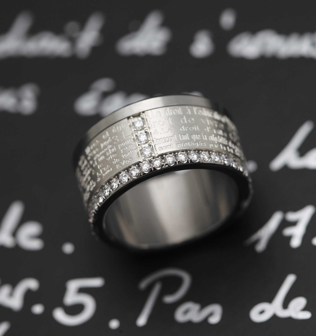 Base small entièrement sertie de diamants 1.9mm sur un côté