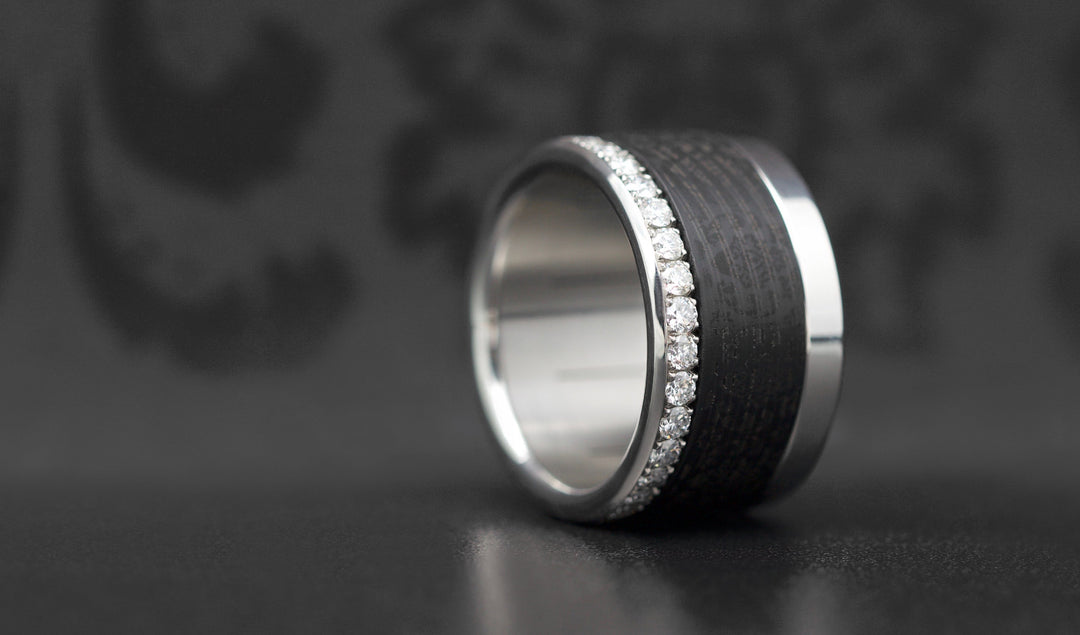 Base large entièrement sertie de diamants 2.1mm sur un côté
