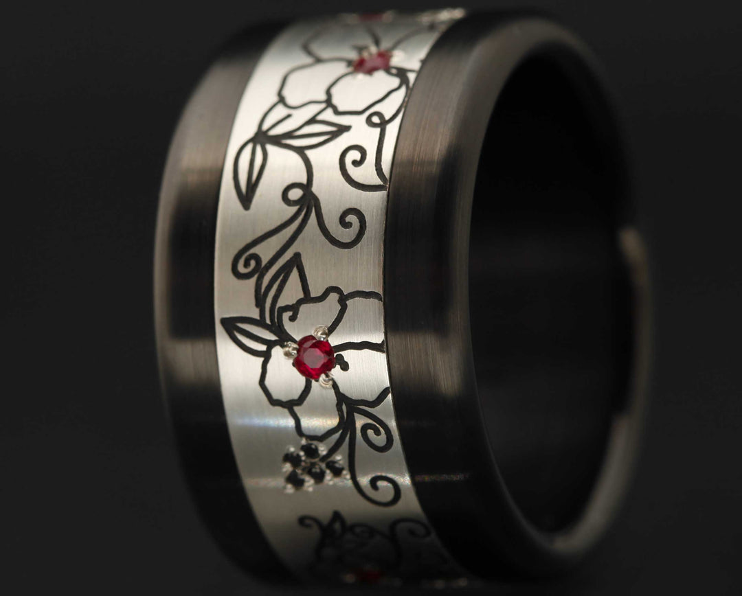Addon Hibiscus argent serti