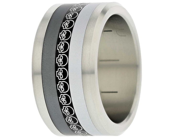 Medium Aluminium Gravé - Craneo Noir