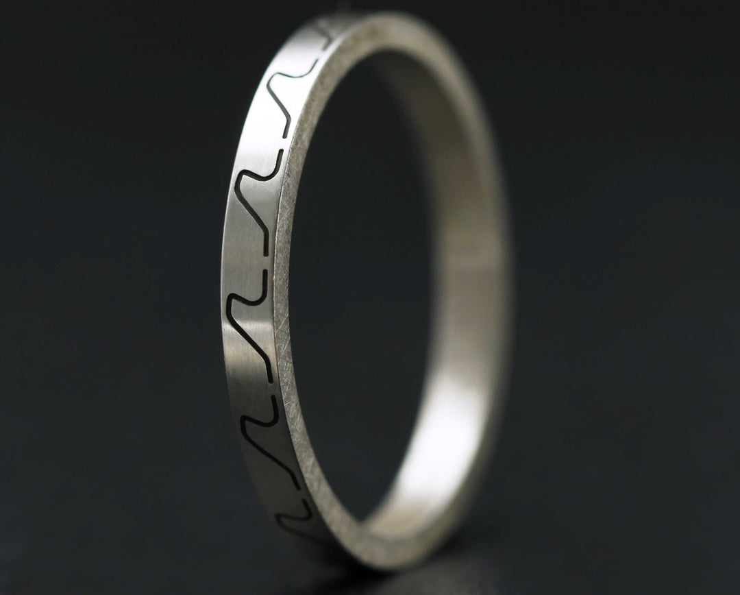 Medium Argent Gravé - Infinity Waves Argent
